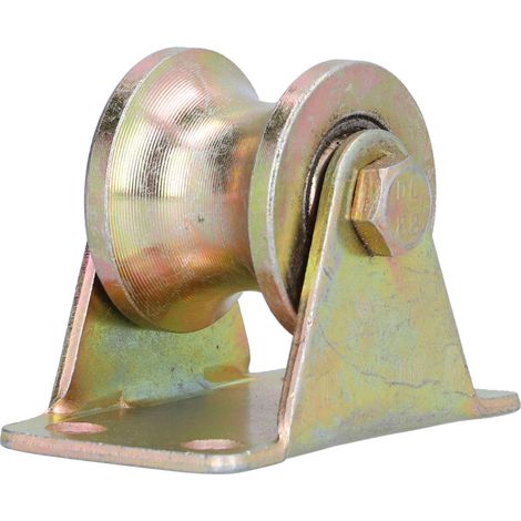 Roulette à gorges en U pour portail roulant, rail à câble métallique, avec support, 32 mm (1,3 po) (1/5)