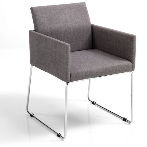 Set 2 sedie in tessuto color grigio cm. L55xP60xH80