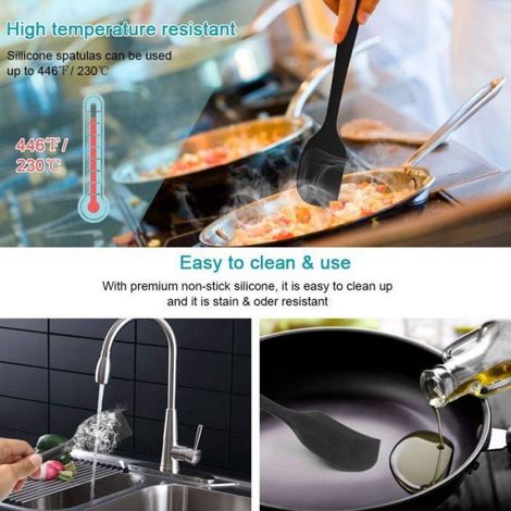 Spatule - Kit Silicone 6 Pièces - Cuisine Antiadhésif - Pour Poêles Et Casseroles - 6 Pièces (1/5)