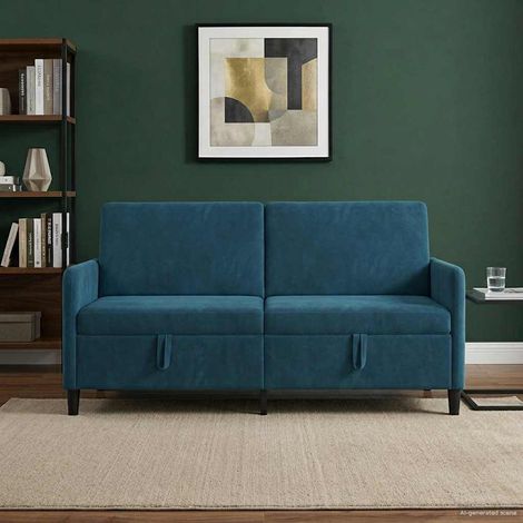 vidaXL Sofá con almacenamiento Azul 172 x 78 x 87 cm Poliéster (1/5)