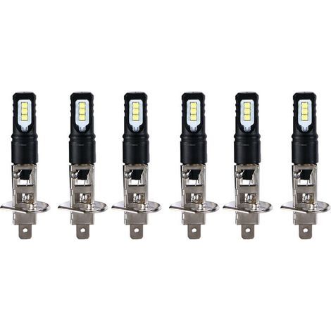 6X H1 6000K Super Bright Blanc 6000LM DRL LED Kit D'Ampoule de Phare Feux de Route (1/2)