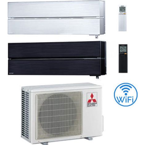 Climatiseur Mitsubishi Kirigamine Style Blanc perle + Noir Wifi R32 Dual Split Inverter 9000 + 9000 BTU avec U.E. MXZ-2F33VF Classe A++/A+ (1/2)