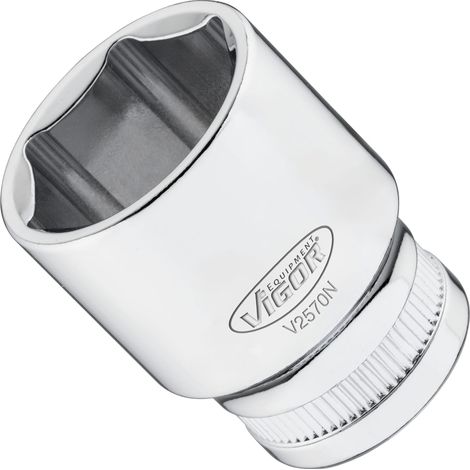 VIGOR Douille à carré creux 12,5 mm (1/2") profil hexagonal extérieur V2570N, 24 mm, L 38 mm