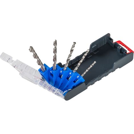KWB Einhell 49109115 Set 5 Punte Elicoidali HSS Per Acciaio Ø3/4/5/6/8mm (1/4)