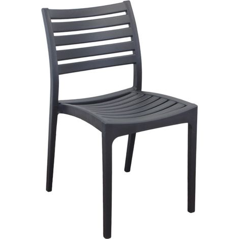 Sedia impilabile in polipropilene 42,5x49xH78 cm con design moderno Curvìa - Antracite (1/4)