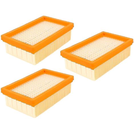 Lot de 3 filtres de rechange pour aspirateur Karcher, plissés plats, compatibles avec les modèles MV4, MV5, MV6, WD4, WD5 et WD6 (P Premium W). (1/5)