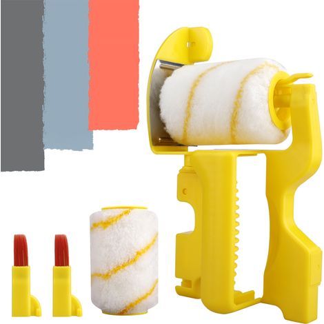 Rouleau de Peinture - Paint Edger - Protection latérale pour plafond et mur - Pinceau latéral intégré, Rouleau peinture (1/5)