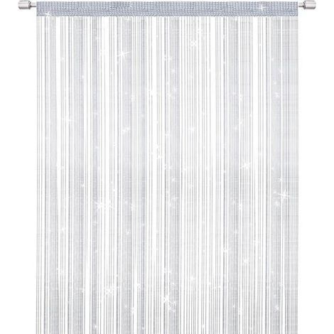 Türvorhang mit Moskitonetz aus Schnüren, eleganter Quasten-Trennvorhang für die Inneneinrichtung, grau (100 x 200 cm) (1/5)