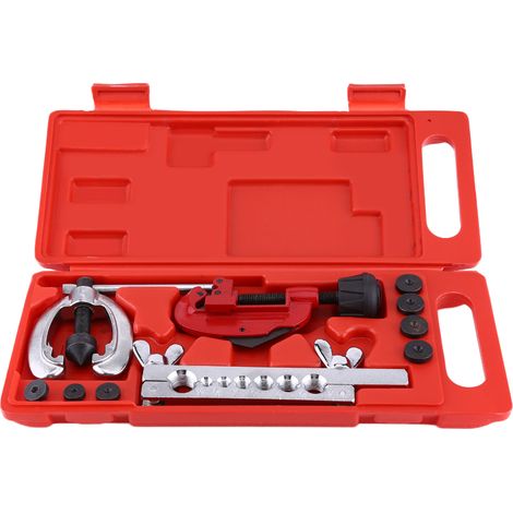 Kit de 10 pièces pour évasement de tuyaux – Outils de réparation pour conduites de frein et de carburant avec coupe-tube (1/5)