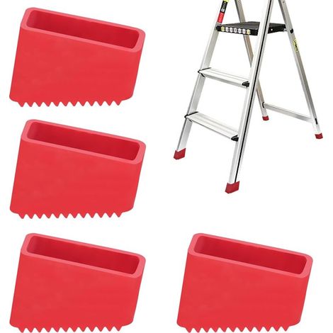 Lot de 4 pieds en caoutchouc pour échelles, 50 x 20 mm, pieds d'échelle, universels, pieds de rechange pour échelles, protection antidérapante pour échelles, échelle pliante (1/5)