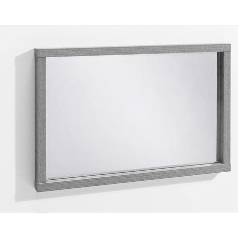 Miroir de la Ligne avec Cadre en Bois, Miroir Salle de Bains, Entrée et Séjour, Miroir Moderne, Dimensions (LxHxP) 90x6x60 cm, Couleur Gris Ciment (1/4)