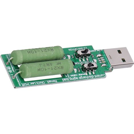 Mini testeur de charge USB pour batterie externe, résistance de décharge avec bouton de courant 1 A/2 A, 5 V CC (1/5)