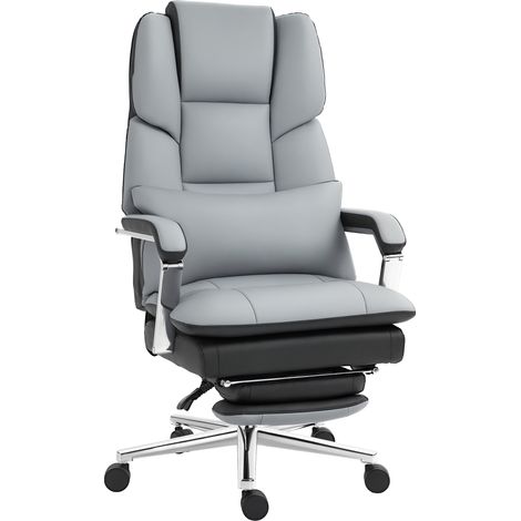 Bürostuhl, ergonomisch, verstellbar, 63x71x123-129cm, Hellgrau/Schwarz