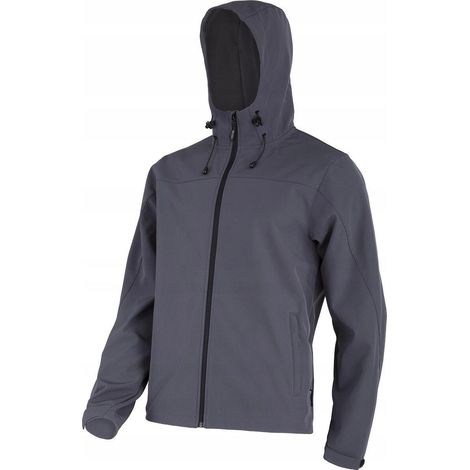 Giacca softshell con cappuccio, grigia, "2XL", CE, lahti (1/2)