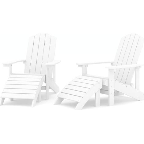 Maison Exclusive - Adirondack-Gartenstühle 2 Stk. mit Hockern HDP