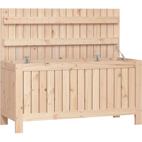 Cofre de almacenaje para muebles de jardín 108 x 42,5 x 54 cm madera maciza de pino 020012998