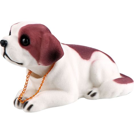 Chien Chaton Figurine Animal Hochet Tête pour Auto Déco Table Bureau Voiture Ornement Rigolo Type2 (1/5)