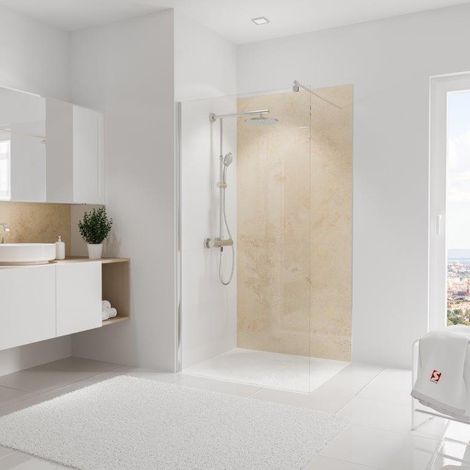 Panneau mural Pierre beige brillant, Schulte, 100 x 210 cm