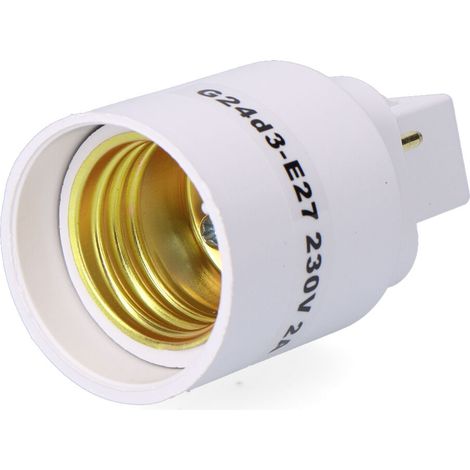 Convertidor de g24d3 a e27, 2 a 230 v, blanco, ø37 x 67 mm (retractilado)