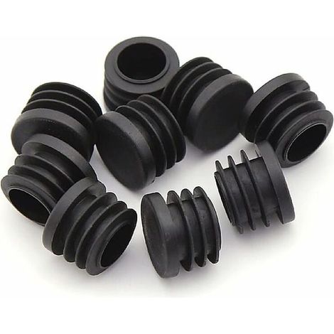 Bouchon Pied de Chaise,Bouchon en Plastique Rond,30 pièces Bouchon d'extrémité de Tube Noir Bouchon de Chaise Glisse Rond Embout de Protection(25mm)