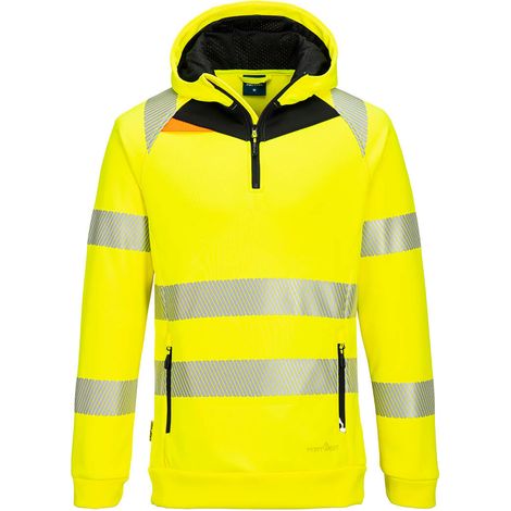 Dx4 Hi-vis 1/4 Zip Hoodie - Taille Xxxl - Jaune/noir - Portwest (1/2)