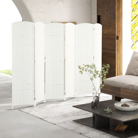 Séparateur de pièce en 6 pièces, le bureau à domicile, la chambre, écran de confidentialité pliable, blanc