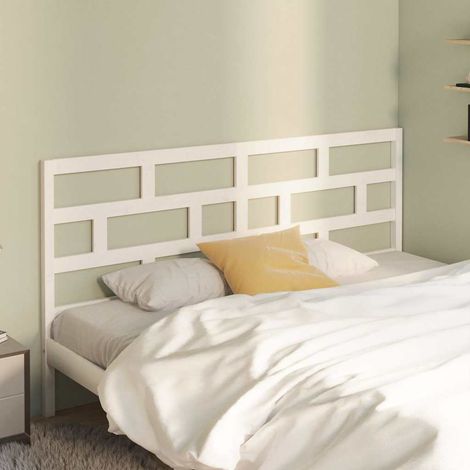 vidaXL Cabecero de cama madera maciza de pino blanco 206x4x100 cm (1/5)