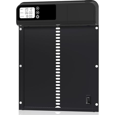 Porte Automatique Poulailler avec Fonction Anti- Clip, Chronométré et Actionné Manuellement Alliage d'aluminium Porte Poulailler Automatique, Automatique Alimenté par Batterie (1/5)