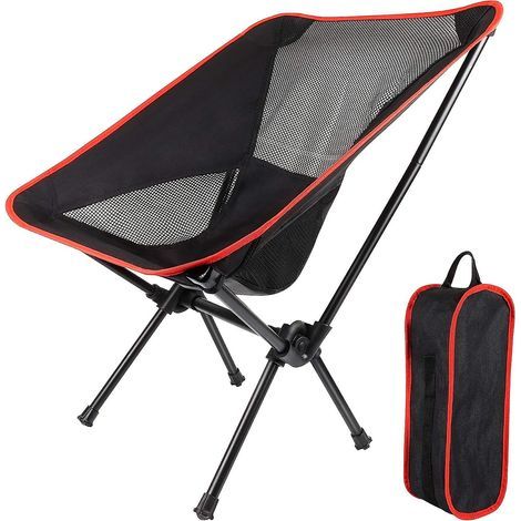 Chaise de camping pliante et portable avec transat et sac de transport pour les activités de plein air, la randonnée et les voyages (1/5)