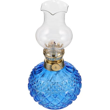 Vintage Petroleumlampe mit Glaszylinder, regulierbarer Flamme, antike Sturmlaterne für Wohndekoration und Notbeleuchtung