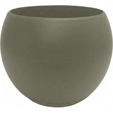 Coupe LUNE avec soucoupe clipsée - Dim. 24 x 24 x 18 cm - Volume 6,5 L - Kaki - EDA