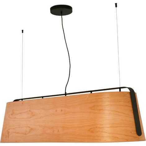 STOOD 5L Colgante negro y madera (1/5)