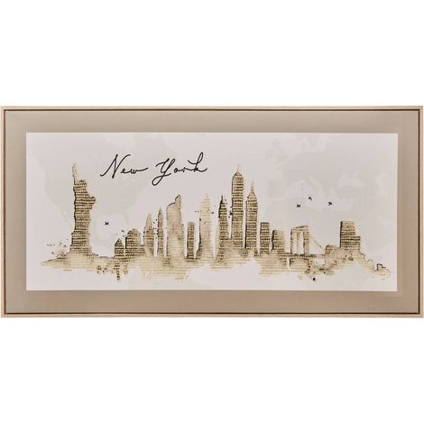 Tela stampata con cornice marlow in bianco e nero 116x58cm - Atmosphera créateur d'intérieur