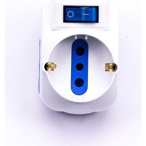 V-TAC Steckdosenleiste Adapter 2Steckdosen 1Front + Schuko Schalter Stecker 16A