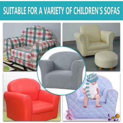 Housse De Canapé pour Enfants Extensibles Fauteuil d'enfant Doux, Housse De Protection De Meubles pour Canapé De Bébé,Gris (1/4)