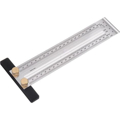 Stainless Steel Precision Marking T Ruler Hole Positioning Measuring Ruler Woodworking Scriber Scribing Tool -400mm (1/5)