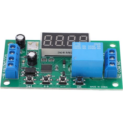 Compteur d'impulsions multifonction 0,1s à 9999999,9s, précision 0,01s, module relais 1 canal 12V, carte relais polyvalente. (1/5)