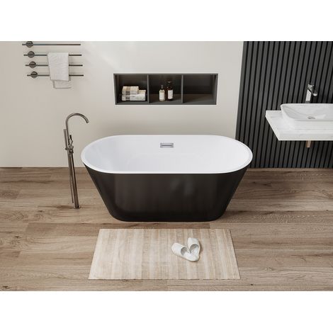 Vasca da bagno freestanding di design - 150 x 70 x 58 cm - Nera - 201 L - TWIGGY