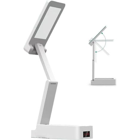 Lampe de chevet pliable, 3 niveaux d'intensité, rechargeable, lampe de lecture avec protection des yeux pour salon ou chambre d'étudiant, portable, pour bureau, tables (1/5)