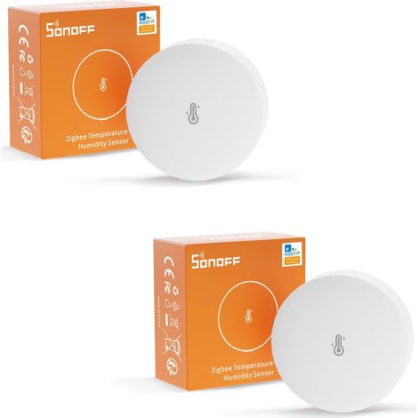 2 Pack Capteur Température Humidité Zigbee 3.0, Précision ±0,2°C, Alertes Confort, Pour Maison Intelligente (1/5)
