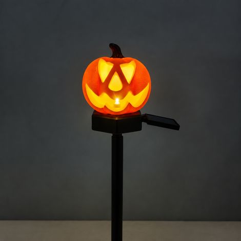 Balise solaire d'ambiance Halloween citrouille lumière blanc chaud réf 3927 13 × 10 × 40 cm 246 g – Livraison gratuite