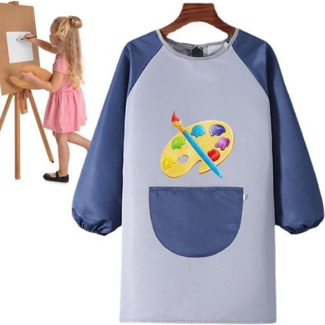 Tablier de peinture enfant - Blouse Peinture Enfant - Imperméable - Manches longues - 5-12 ans (1/4)