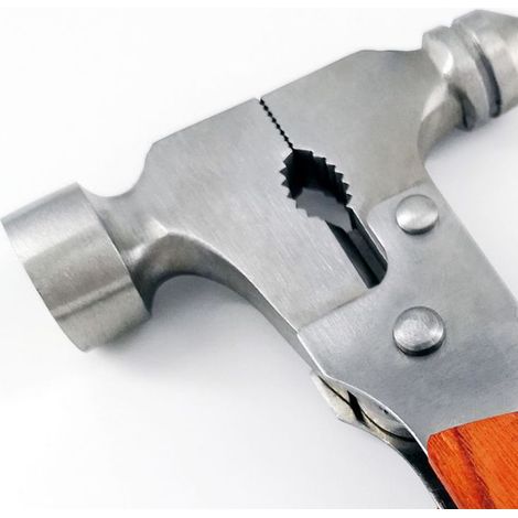 Multifunktionaler Stahlhammer, faltbar, vielseitiger Campinghammer, Wanderhammer, Sicherheitshammer für Angelkegel (1/4)