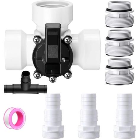 Vanne de dérivation 3 voies fiable pour piscine, accessoires de piscine, compatible avec les entrées et sorties standard de 1 1/4 ou 1 1/2 pouce. (1/5)