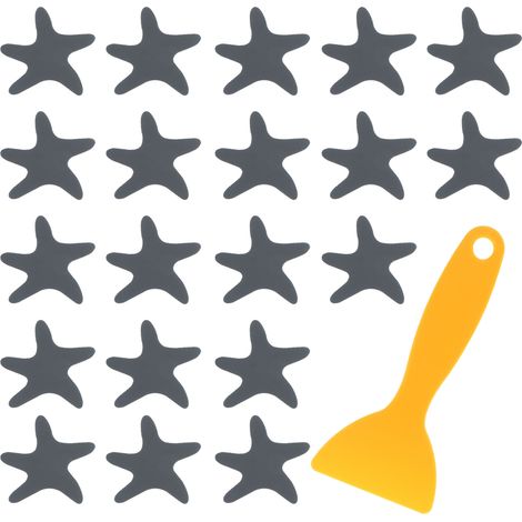 20 autocollants antidérapants en forme d'étoile de mer pour baignoire + grattoir (1/5)