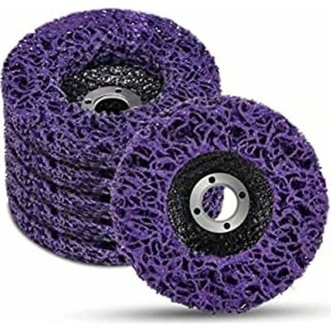 5 disques abrasifs, 115 x 22 mm, violet, pour meuleuse d'angle, traitement surface peinture/rouille/bois/métal (1/4)