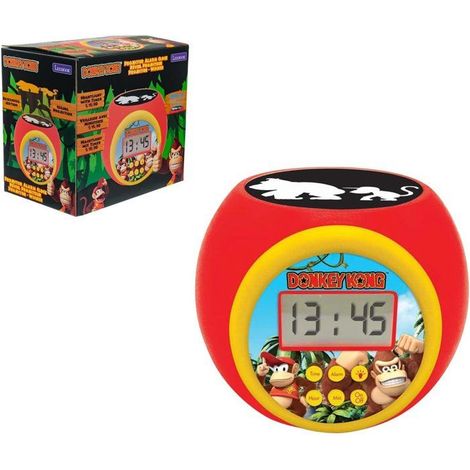 Projector Alarm Clock - Lexibook - Donkey Kong - Alarm and Snooze Function - Nightlight with Timer - LCD Screen - Batteries not included (1/5)