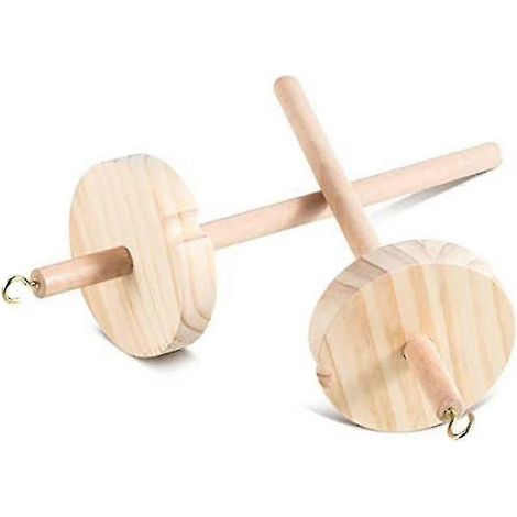2 fuseaux à filer à main en bois, à spirale supérieure, pour la fabrication de fil. (1/5)