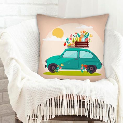 Housse de coussin pour décoration intérieure fermeture à glissière pour canapé, lit, chaise décoratif de ferme pour Pâques (1/5)
