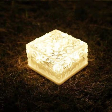 Lampe solaire LED en verre gravé. Lampe solaire de jardin étanche IP65 pour jardin, terrasse, allée, piscine, escaliers (1/5)
